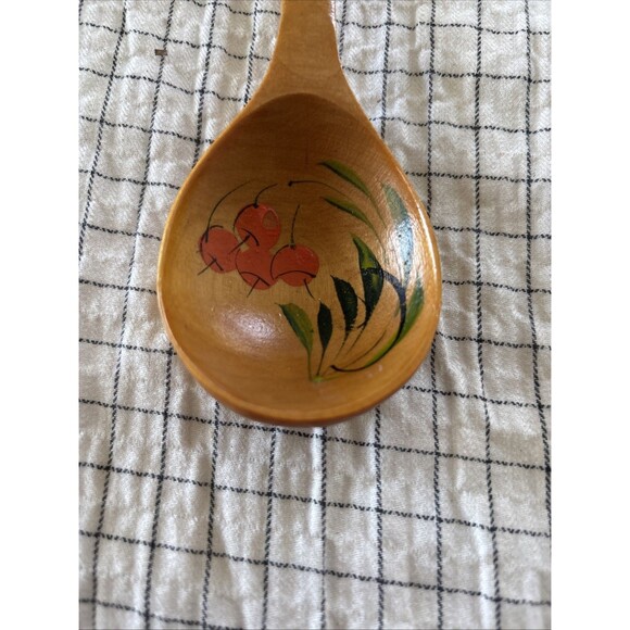 Hand Painted Wooden Spoon Eastern Europe Folk Art Design Decoration Vintage - Picture 3 of 6